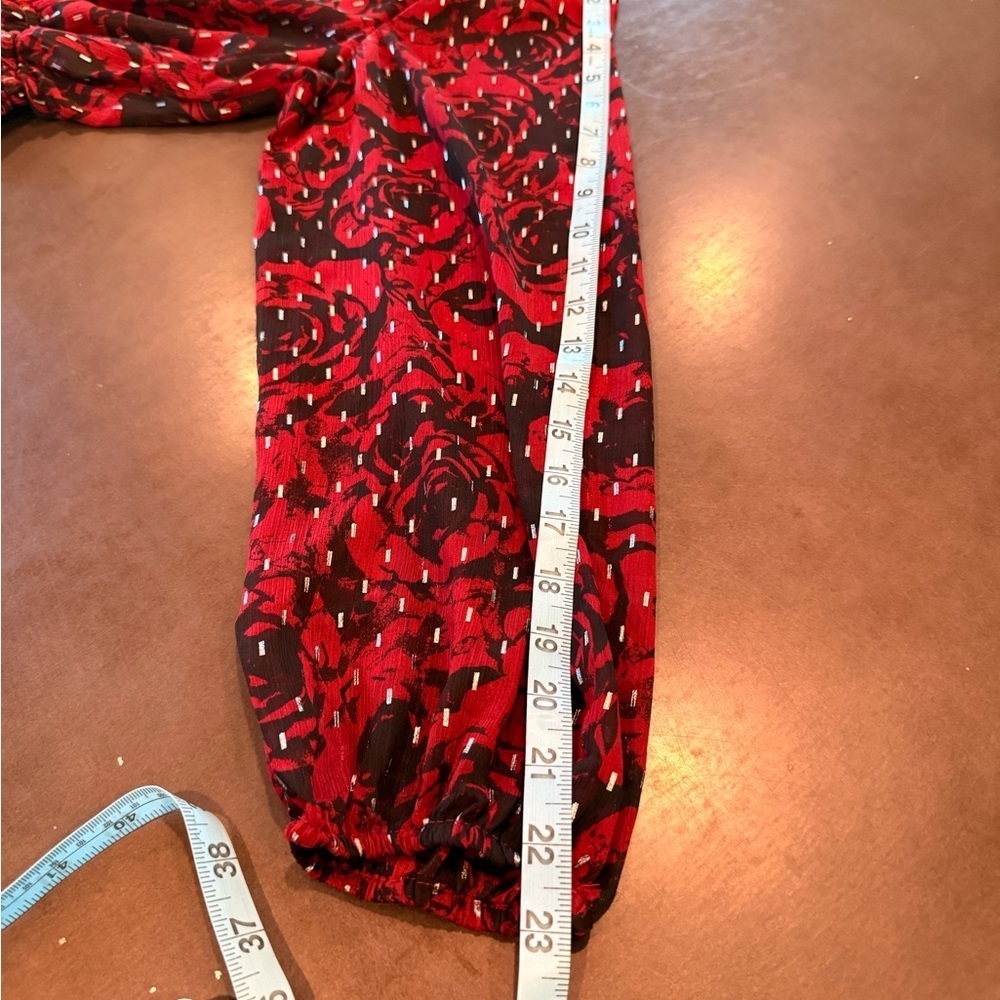 Simply Vera Vera Wang Red and Black Long Sleeve Dress - Picture 7 of 8
